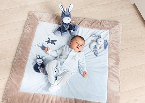 Doudou âne Alex Nattou de 24 cm idée cadeau de naissance bleu et doux - 4