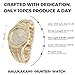 Halukakah Diamonds Gold Watch Iced Out,Men's 18K Real Gold Plated 40MM Width Octagonal Round Dial Quartz Wristband 8.7