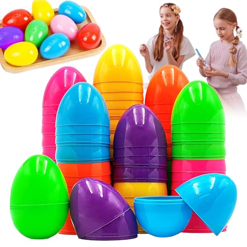 ETUCYNG 50 huevos de Pascua para rellenar huevos de Pascua vacíos huevos de Pascua de plástico rellenables huevos de Pascua huevos de PVC para rellenar dulces regalos para niños