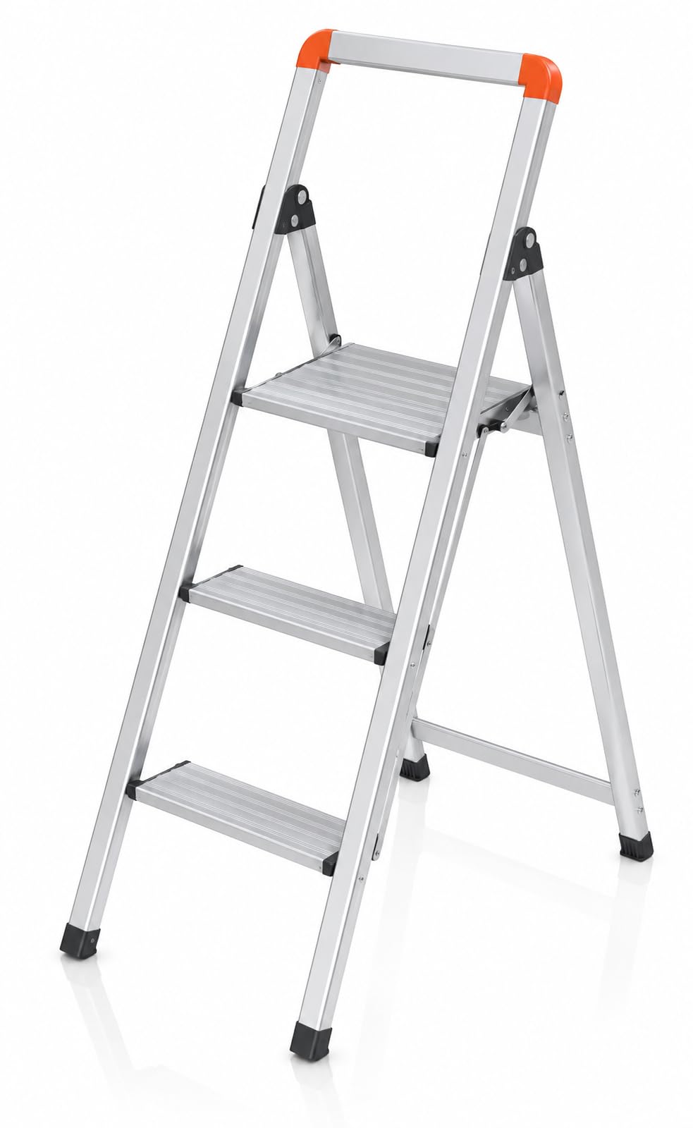 GIERRE BSA301 - Escalera taburete mini Slimstep Light de aluminio, 3 peldaños, grosor 5 cm, pies antideslizantes, súper ligero: 3 kg