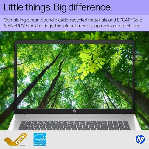 Image of HP 17.3 inch FHD Laptop Computer, Intel Core i5-1334U, 16GB RAM, 1TB PCI-E SSD, Windows 11 Pro, Free Lifetime MS Office • Copilot AI, Intel Iris Xe Graphics, 8-in-1 HUB, Natural Silver
