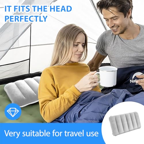 Lot de 2 Oreiller Gonflable pour la Plage, Les Voyages et Le Camping, Petit Coussin d'extérieur en Velours Doux, 30 x 47 cm – Image 5