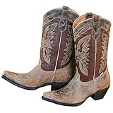Farbe: Braun STARS & STRIPES Westernstiefel Damen Boots Lederstiefel Country Cowgirl Leder Cowgirlstiefel Western Westernstyle »WBL-24« Braun Gr.38