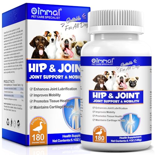 Joint Support Supplement for Dogs, Joint & Hip Support Supplement Tablets with MSM and Glucosamine Supports Dog Joint Pain Relief, Dog Mobility Support & Maintains Cartilage Health, Duck Flavor - 180P