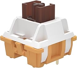 YUNZII Custom Mechanical Keyboard Switches Set, 40gf Pre Lubed Silent Switch with POM Housing LED Defuser, 5 Pins Silent Switch for Mechanical Keyboards,Gaming and Programming(35Pcs,Caramel Coffee)