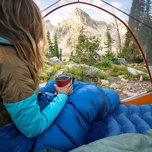 Sturme Sleeping Pad For Camping, 3.9 Inch Extra-Thick Self-Inflating Camping Mattress With Foot Pump, Compact Air Mattress Ultralight Sleeping Mat With Pillow For Backpacking, Hiking, Outdoor -Blue #TOP4