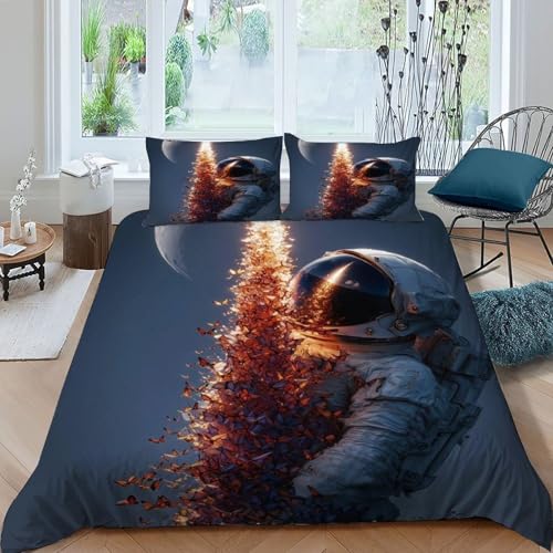 Housse de couette astronaute 3 pièces starry sky impression premium - 3