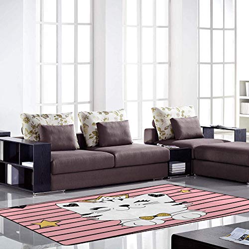 Tapis chat princesse grand format 80x58 inch en microfibre