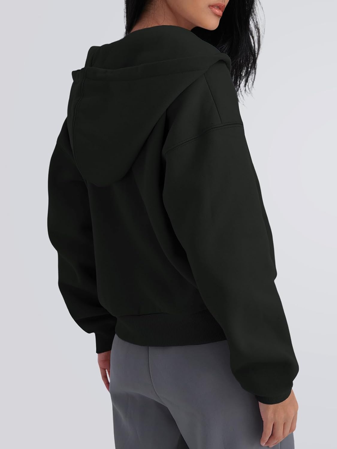 Trendy Queen Zip Up Hoodies For Women Cropped Sweatshirts Fall Fashion Outfits 2026 Y2k Fleece Teen Girls Clothes - Image 4