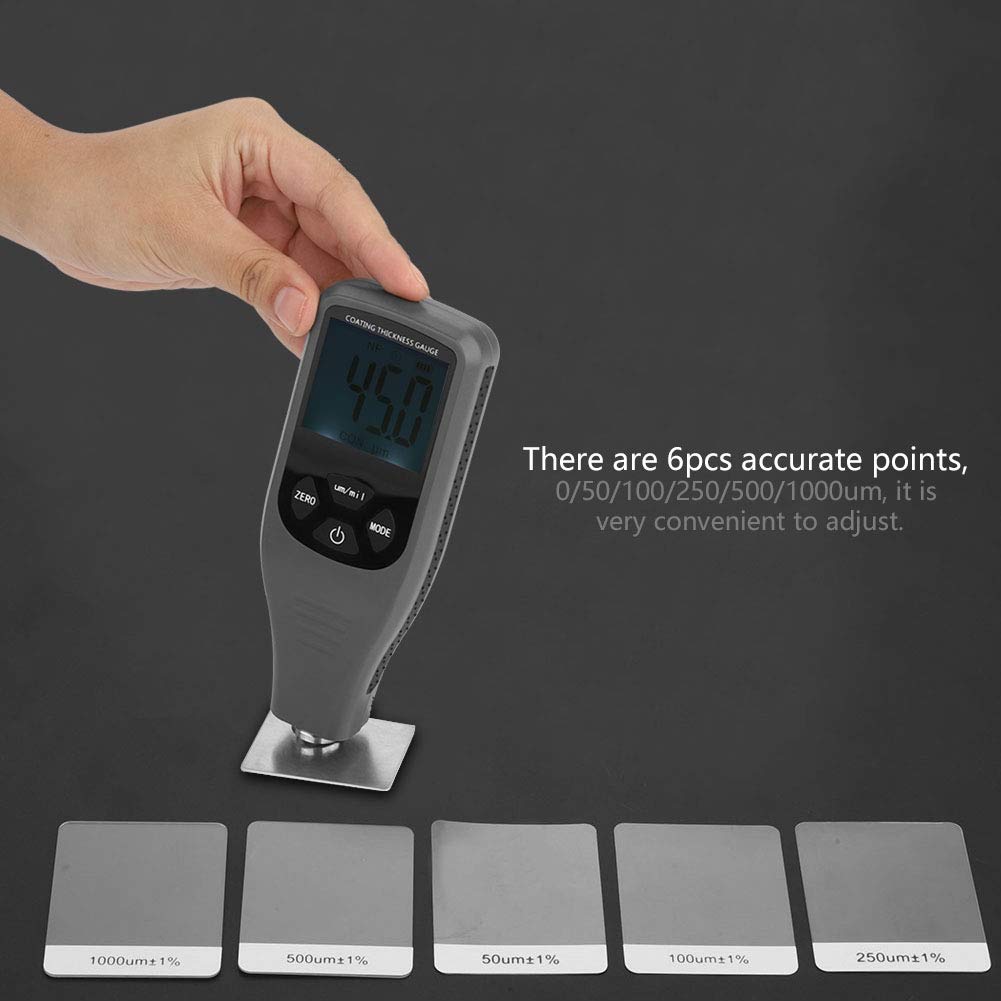 Akozon Miernik grubości powłoki GM240 Cyfrowy LCD Tester grubości lakieru Miernik Tester metalu Automatyczny pomiar 0~1300um F/N Tester sondy do samochodów samochodowych