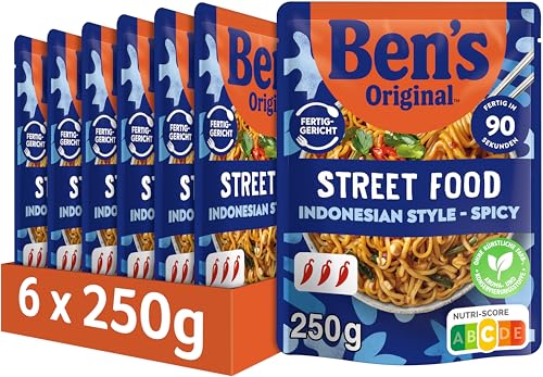 BEN'S ORIGINAL™ Fertiggericht Street Food Indonesian Style Spicy Noodles 6x250g