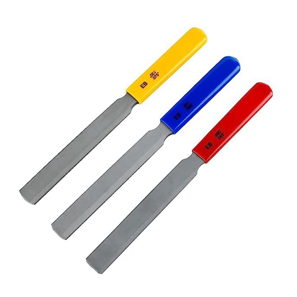 Juego de 3 limas cónicas para sillín de guitarra, juego de limas de sillín de doble borde, lima de alambre para bajo eléctrico
