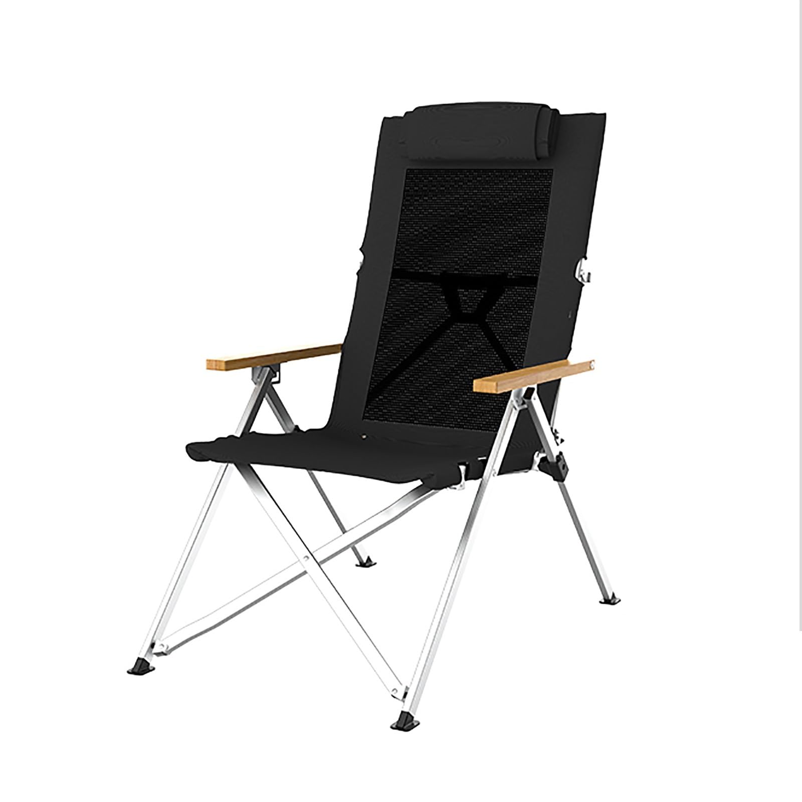 Fauteuil pliant confortable avec accoudoirs et dossier ajustable