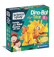 Clementoni - 75074 - Science & Play Robotics - Dino Bot Triceratops - Robot Toy, Educational and Scientific Toys, Building Set, Kids Age 5, Stem Toys, Dinosaur Toys Robot, Made in Italy