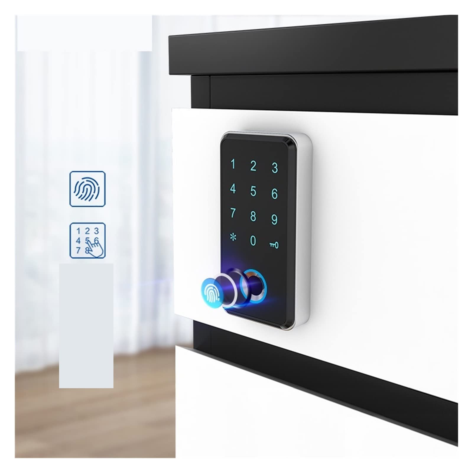 Inteligentny zamek do drzwi, Elektroniczny inteligentny czujnik magnetyczny RFID Control Fingerprint Szafka Szuflada Lock(EM118F-black)
