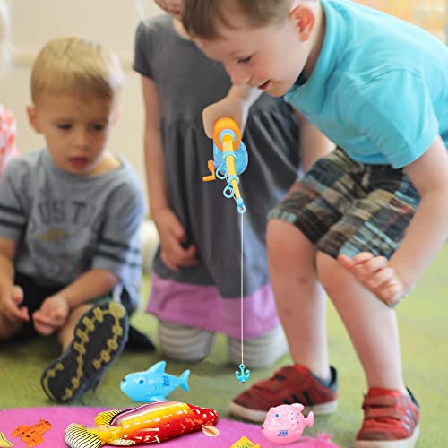 Fishing Game Kit,La Ken Du 15Pcs Magnetic Fishing Games For Kids 3-5,Fishing Game For Toddlers 1-3 With 1 Robo Fish/4 Luminous Fish/10 Common Magnet Fish #TOP5