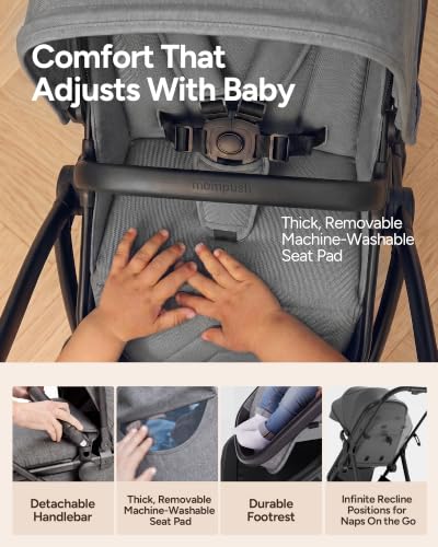 Image of Mompush Wiz 2-in-1 Bassinet Stroller, Reversible Seat, Universal Organizer
