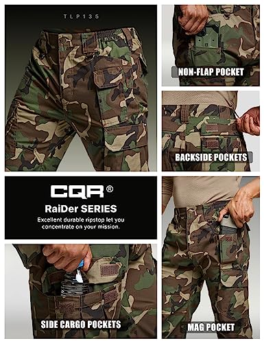 Image of CQR Men's Tactical Pants, Water Resistant Ripstop Cargo Pants, Lightweight EDC Work Hiking Pants, Outdoor Apparel