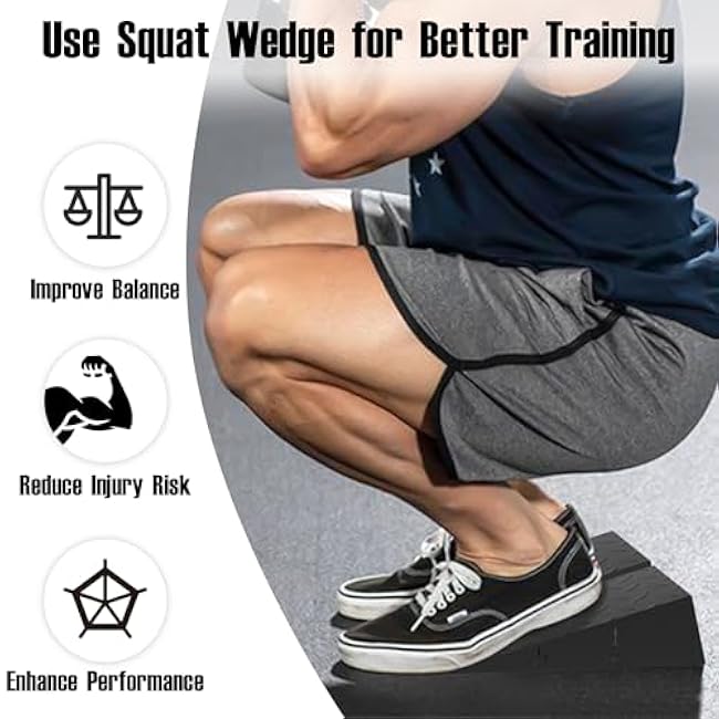 Leg Extension and Curl Machine, Squat Wedge Block for Calf Stretching, Squats, and Stability Training, Non-Slip Slant Board for Strength Training