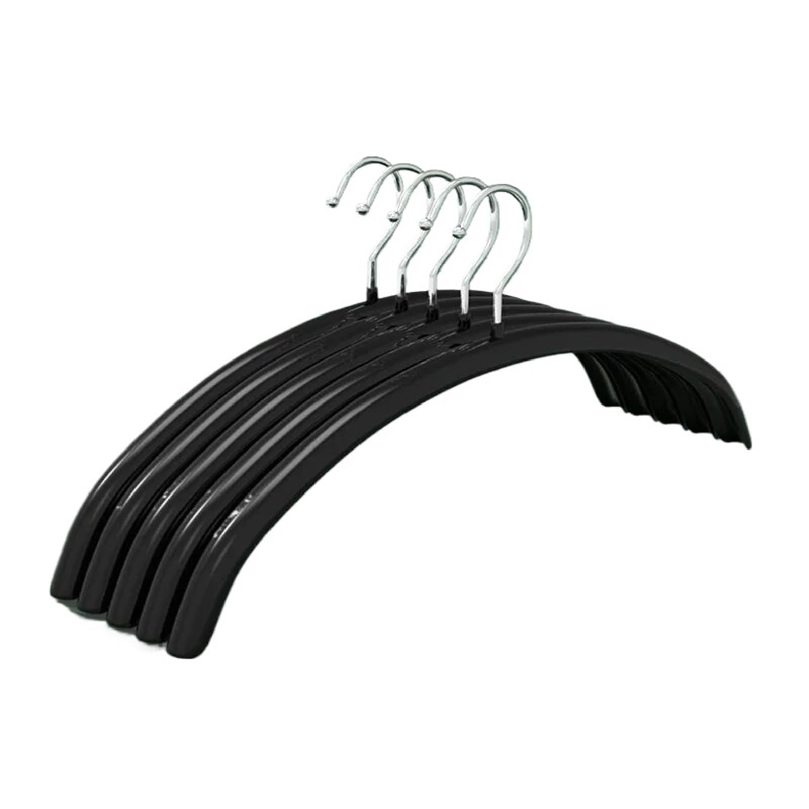 Hangers Non-Slip No Shoulder Bumps Clothes Hangers With Grippy Coating, Steel Sweater, Slip-Reducing Shirt(Black,5PCS)