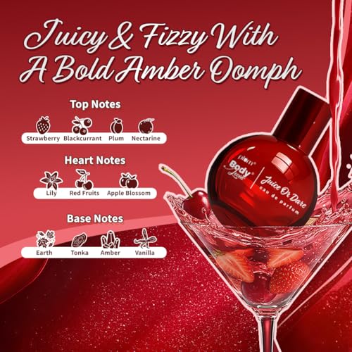 Image of Plum BodyLovin' Juice Or Dare Valentine-Ready Eau De Parfum | Long Lasting Gourmand fragrance with oriental blend of juicy red fruits & fizzy strawberries | Luxurious scent, Purse-Friendly | 50ml