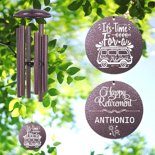 Image of ASTARIN Personalized Retirement Gifts 36 inch Wind Chimes for Women Man 2025, Happy Retirement Gift Going Away Farewell Gifts for Teacher Coworkers Mom Dad Nurse Boss
