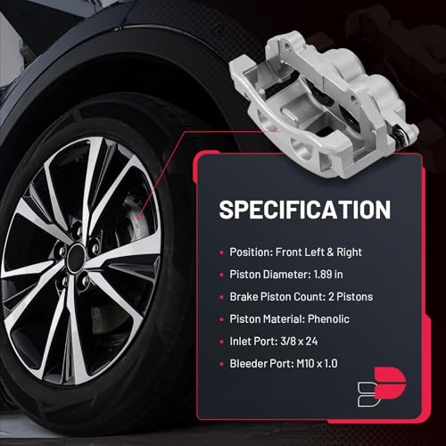 Image of BDFHYK 2pcs Front Disc Brake Caliper Assembly with Bracket Compatible with Jeep Commander 2006-2010 3.7L V6 /4.7L V8, Compatible with Jeep Grand Cherokee 2005-2010 3.0L V6 /3.7L V6 /4.7L V8 /5.7L V8