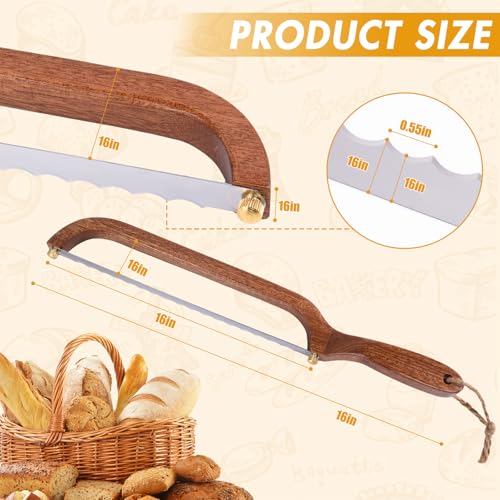 NANYI Sourdough for Even Slicing – Bow Bread Knife with Wooden Handle, Bread Cutter for Homemade Sourdough Loaves, Precision Bread Saw for Artisan and Homemade Bread (right hand)