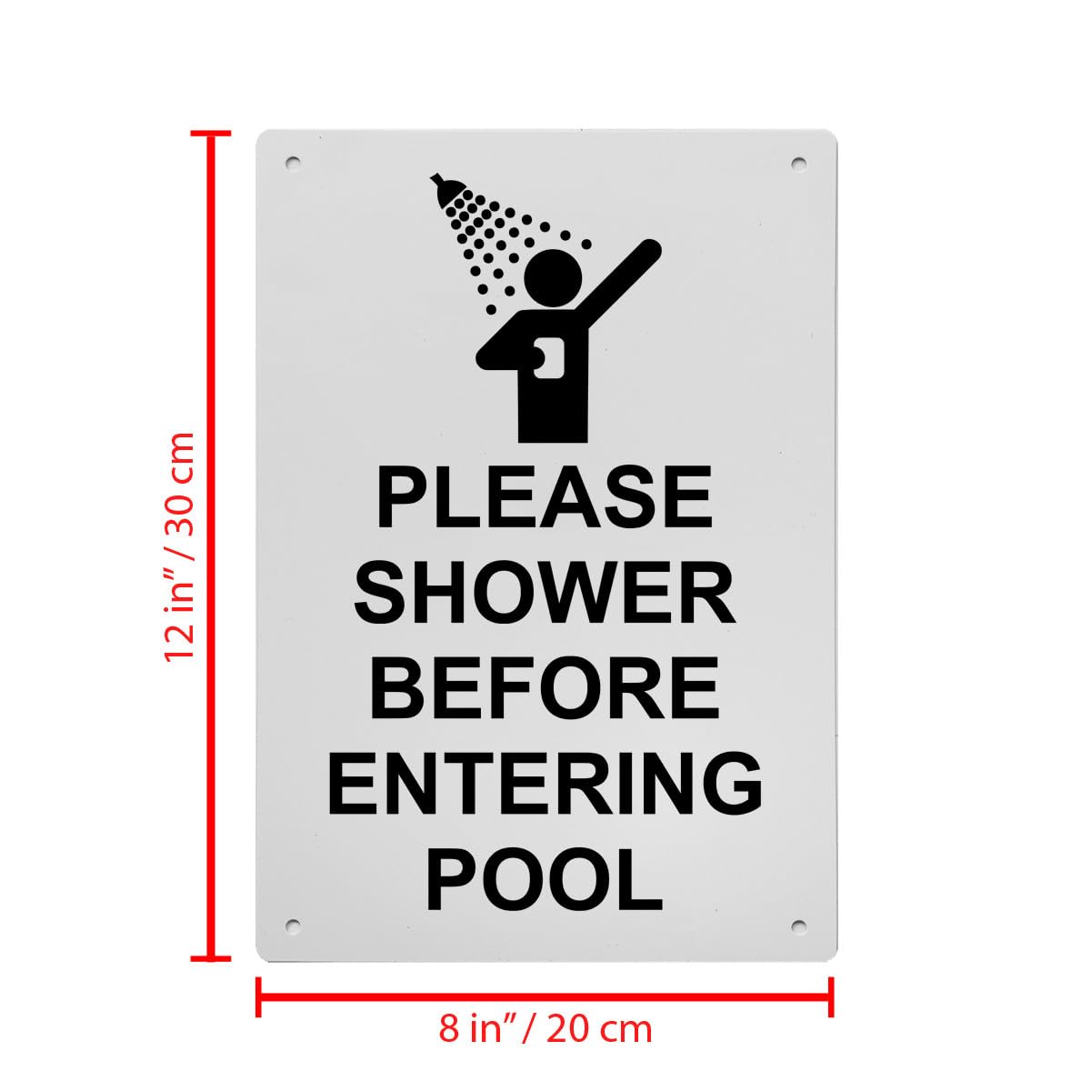Please Shower Before Entering Sign, 8.5 x 11 in