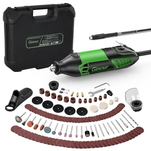 Ginour Mini Amoladora 200W 132 Accesorios con Mandril Sin Llave