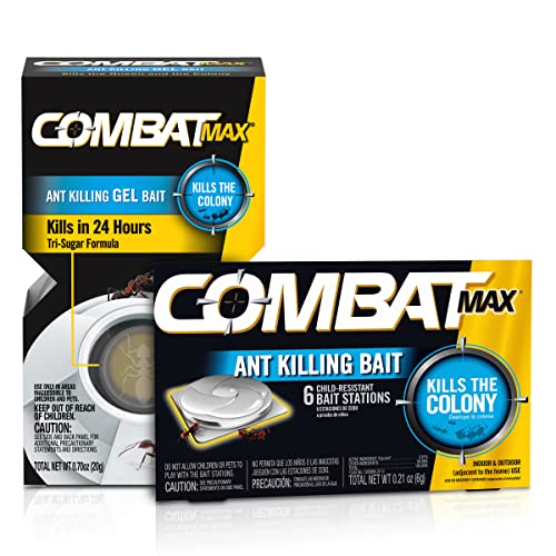 Combat Max Ant Killing Gel Bait Station, Indoor and Outdoor Use, 4 Count Max Ant Killing Bait Stations, Indoor and Outdoor Use, 6 Count