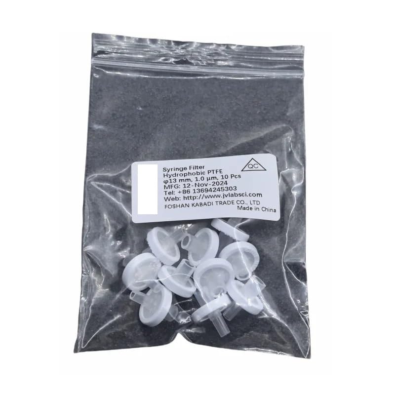 Hydrophobic PTFE Syringe Filter Ruhr Lock Diameter 13mm 0.22 0.45 0.8 1 1.2 3 5 10 Micron Needle Filtration Needle Filter 10/PK(1 Micron)