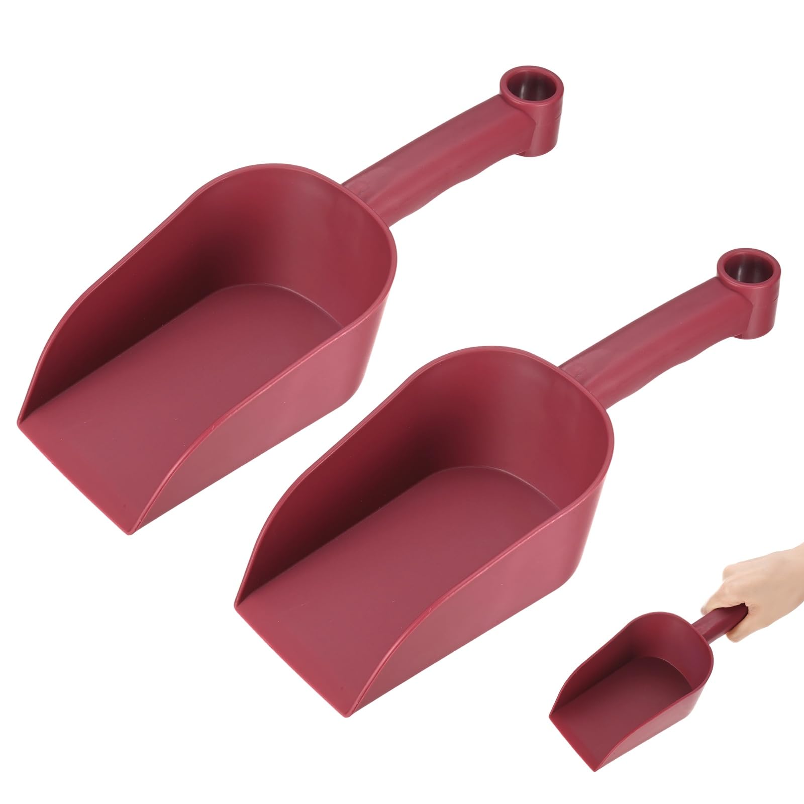 M METERXITY 2-Pack Garden Shovel Trowel Hand Shovels, 28.5cm/11.22 Inch Plastic Gardening Tools for Digging, Transplanting, Soil Loosening and Planting, Ergonomic Handle [Wine Red]