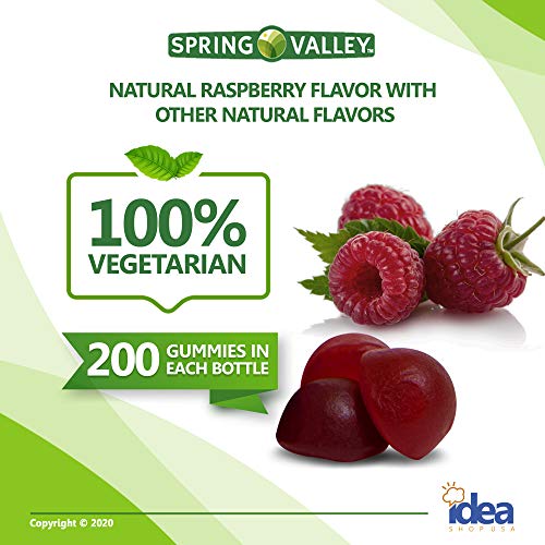 Vitamin B12 Organic Vegetarian Gummies, Metabolism Support With Methylcobalamin By Spring Valley, 500 Mcg, 200 Ct (1 Pack) + “Vitamins & Minerals -  A To Z - Better Idea Guide©” #TOP2