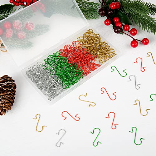 Custry 200 Pcs Christmas Tree Hooks Red Green Gold Silver Ornament Hooks Hangers For Christmas Tree,Christmas Wreath, Christmas Vine Home Hanger Decor(Mixcolor) #TOP2