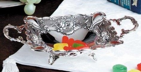 Silver Plated 4 Footed Square Sweet / Nut Dish - Studio Silversmith