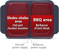 Vista 4 de Parrilla eléctrica con olla caliente, olla caliente eléctrica antiadherente 2 en 1 para interiores y sartén, control de temperatura dual