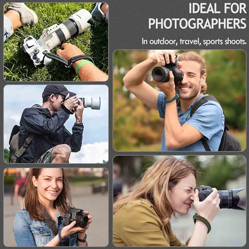Image of Paracord Camera Wrist Strap Lanyard-Quick Release for DSLR Mirrorless Blue | Adjustable wrist size,High-strength paracord material, lightweight 1.16oz, secure metal clasp,Fits Canon Nikon Sony Fuji
