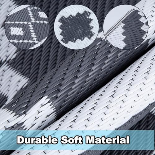 SPORTYOUTH Outdoor Rug Reversible Mats, 5\' x 8\' Plastic Straw Rug, Modern Area Rug, Large Floor Mat Rug Carpet for Outdoors, RV, Patio, Backyard, Deck, Picnic, Beach, Trailer, Camping