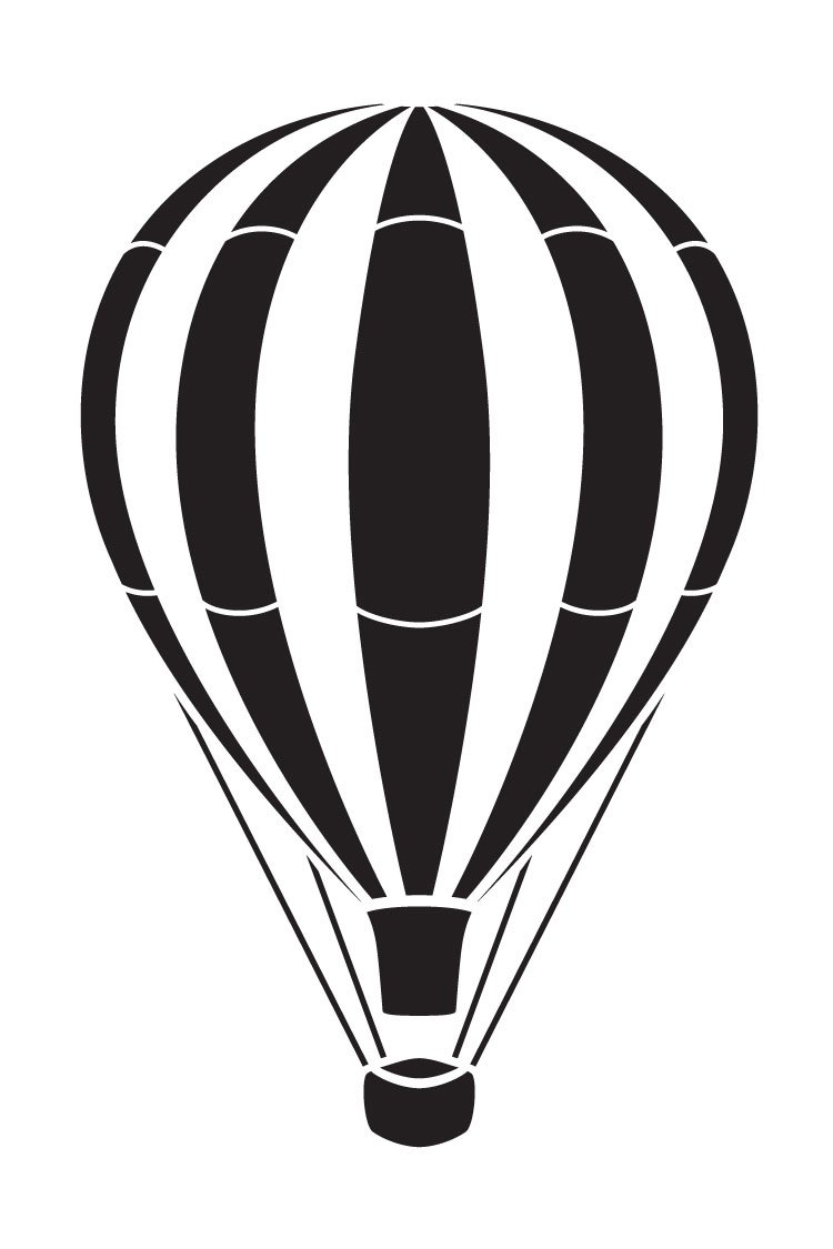 Studio R 12 Vintage Hot Air Balloon - Art Stencil - 9" x 13 1/2" - STCL1261_3 by StudioR12