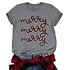 Christmas-T-Shirt-Womens-Merry-and-Bright-Letter-Printed-Short-Sleeve-Tops-Holiday-Shirt-Christmas-Tree-Tee-Shirts Christmas T Shirt Womens Merry and Bright Letter Printed Short Sleeve Tops Holiday Shirt Christmas Tree Tee Shirts (Gray2, Large)
