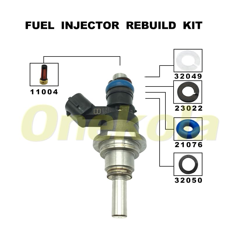 Fuel Injector Service Repair Kit Filters O rings Seals Grommets For Mazda Speed 3 6 CX-7 Turbo 2.3L L3K9-13-250 E7T20171 - (Color: 4set)