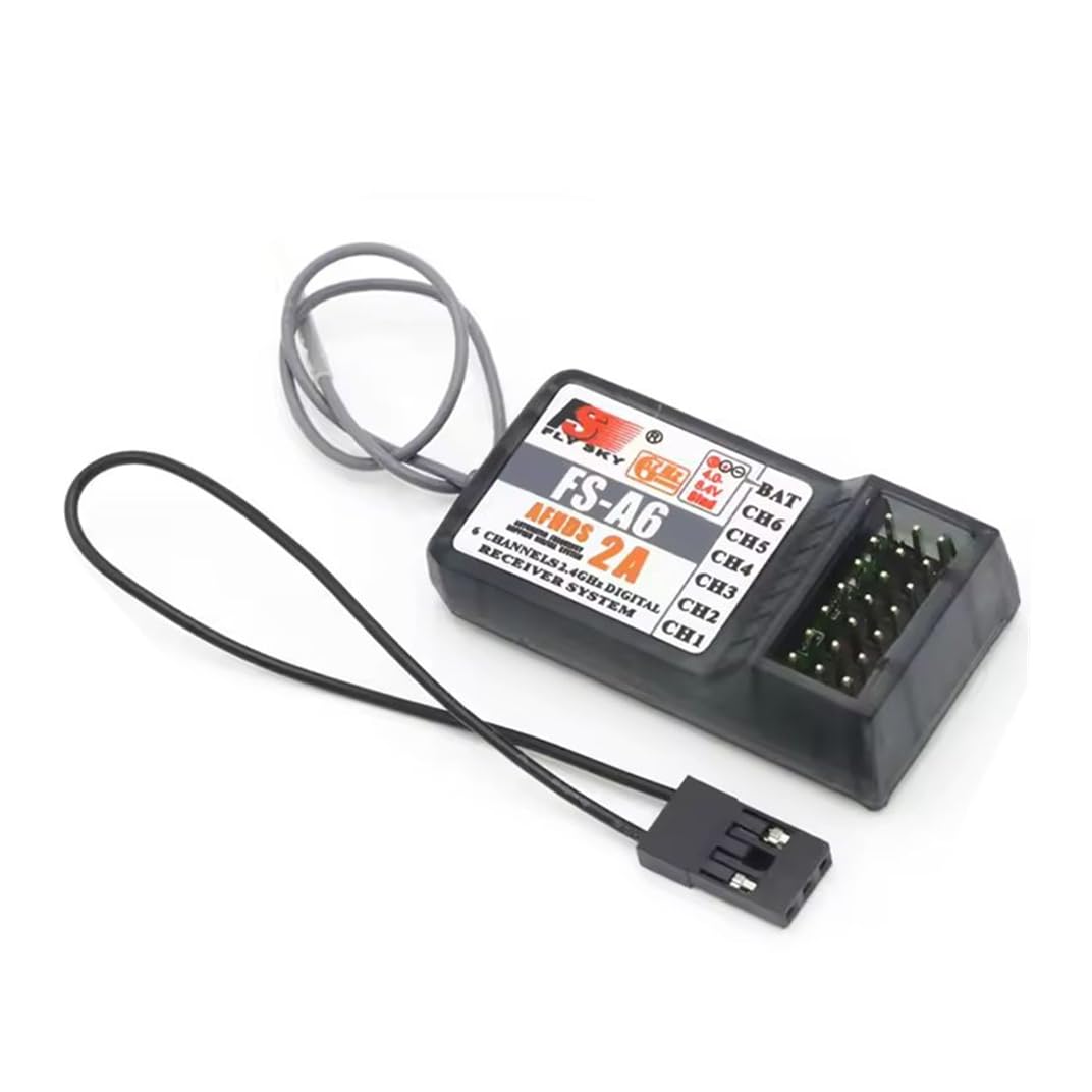 Ricevitore FS-A6 2.4G 6CH 4.0-6.5V per RC Fixed-Wing Glider Elicottero Telecomando Compatibile con Flysky FS-I10 FS-I6 FS-I4 GT2E GT2G GT2F Trasmettitore