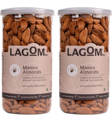 Image of Lagom Mamra Almonds 1 kg | Premium Afghan Mamra Badam | Medium Sized, Rich & Naturally Nutty | No Added Preservatives | Vegan, Gluten Free, Non-GMO