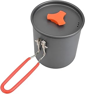 Easy to Pack 1000ml Camping Pot with Folding Handle for Cooking and Tea Preparation
