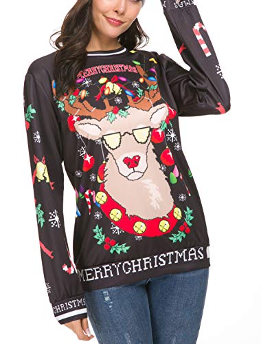 N NORA TWIPS Men s Christmas Funny Ugly Sweaters Pullover Black