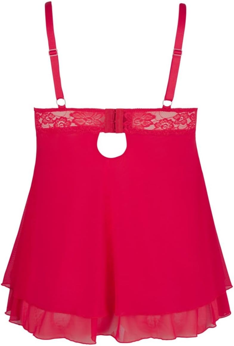 Cottelli Collection womens Cottelli Collection Babydoll With Half Open Cups