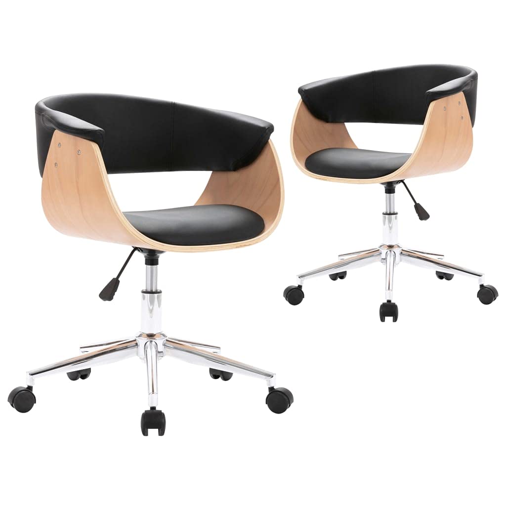 2 sillas de comedor giratorias de 360 grados de piel sintética, altura regulable, silla de escritorio con resorte de gas, ergonómicas acolchadas para salón o oficina