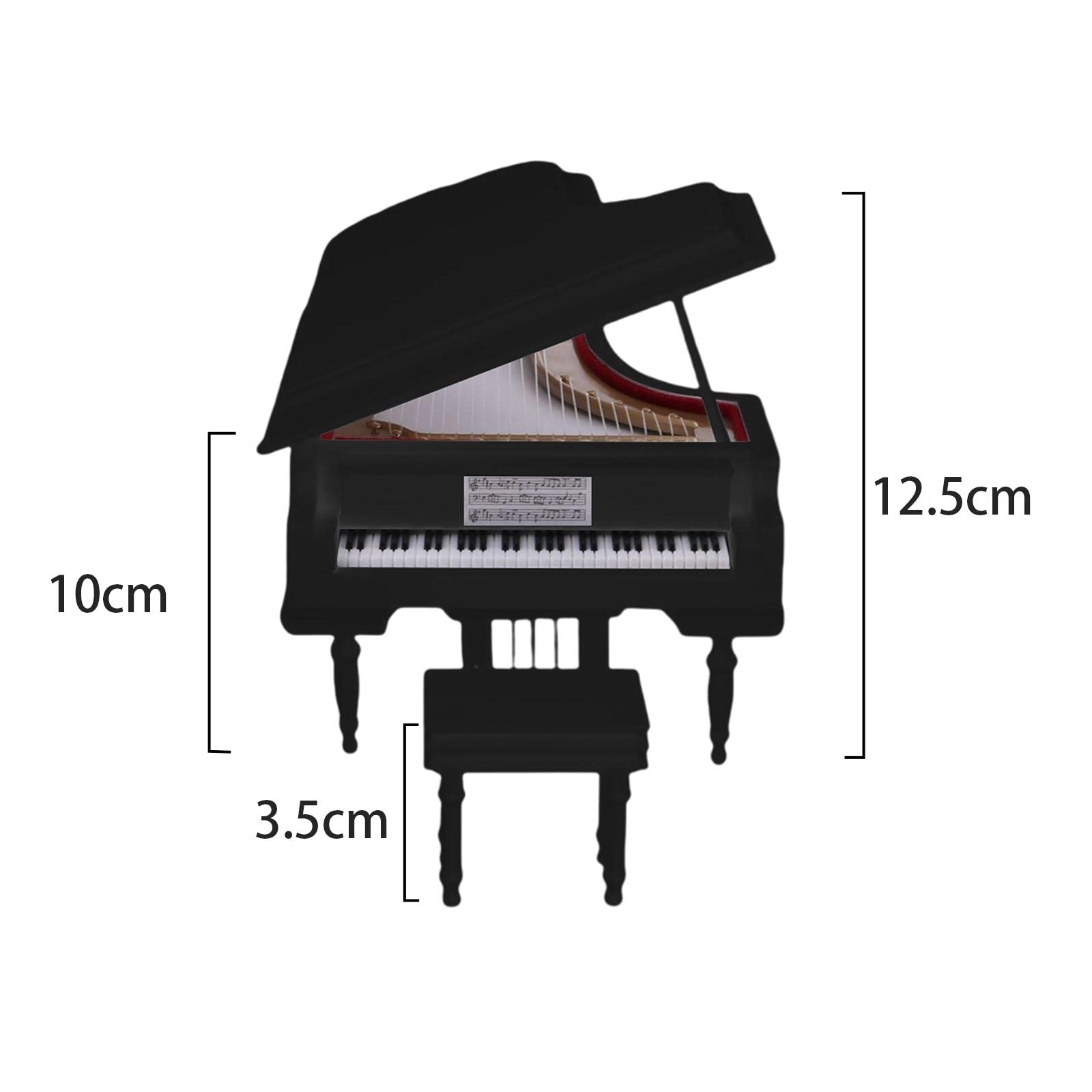 Modello di Pianoforte a Coda per La Scrivania, Compleanno per Bambini, Nero