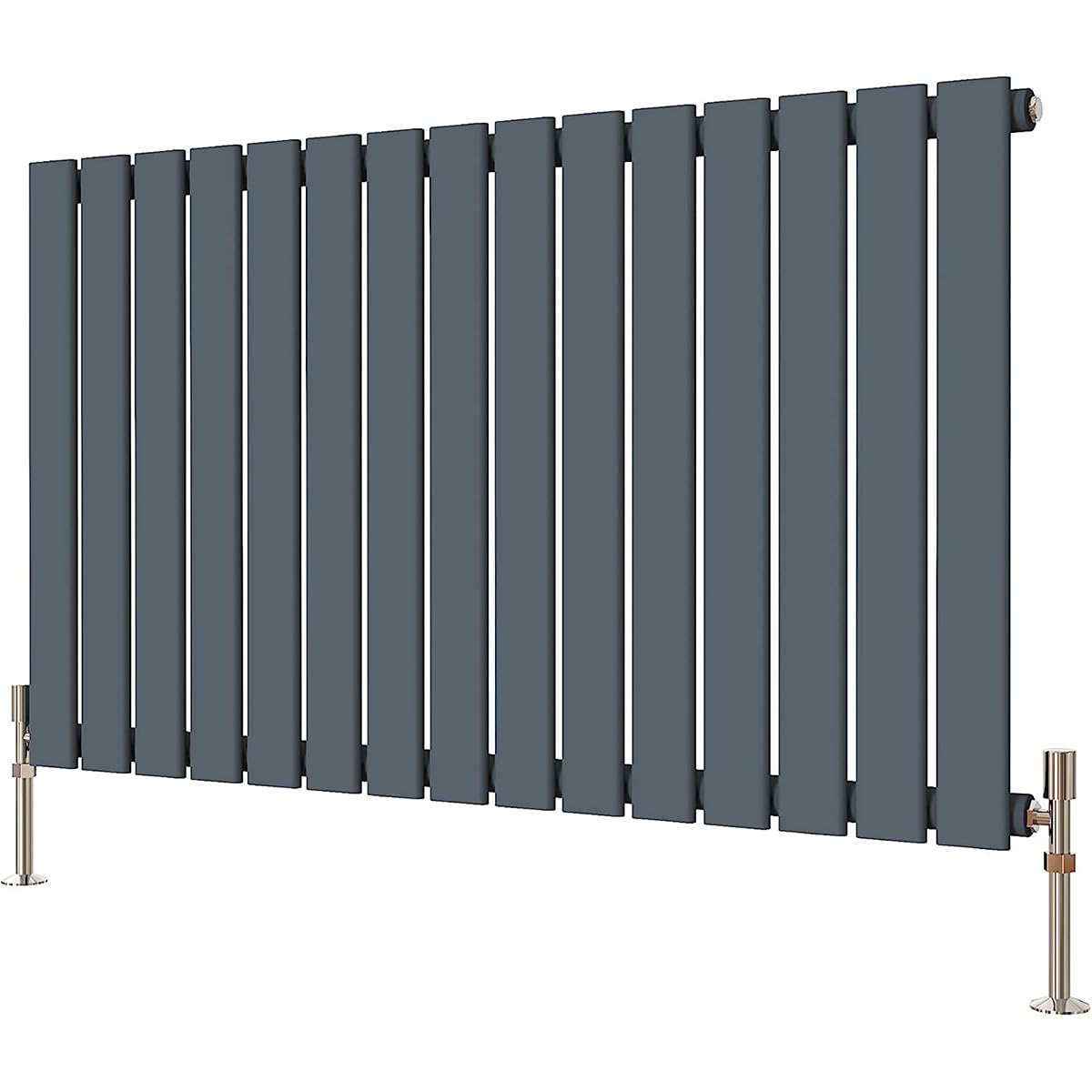 Radbliss Horizontal Flat Panel Radiator 600x1020mm Anthracite Matt Grey Single Design RAD Central Heating